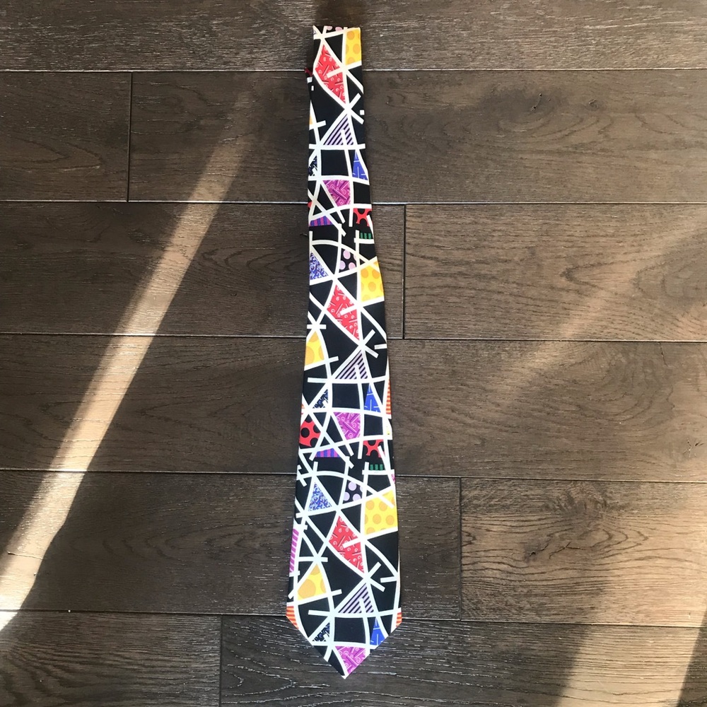 ACME Vintage Colorful Necktie, Purple, Yellow Blue